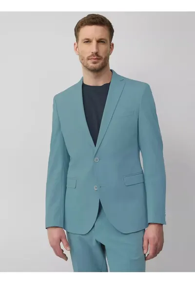 Sacou elegant barbati - croiala Slim fit - Turcoaz - Turcoaz