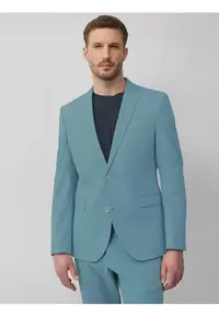 Sacou elegant barbati - croiala Slim fit - Turcoaz - Turcoaz