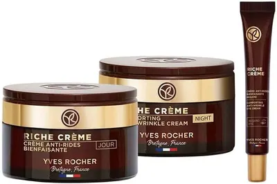 Yves Rocher Riche Creme - Cremă de zi, de noapte și de ochi, 2 х 50 + 14 ml