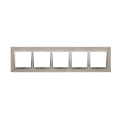 Rama cvintupla, beton deschis/silver mat metalic