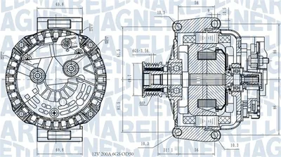 Alternator (12V, 200A) potrivit MERCEDES SPRINTER 2-T (B901, B902), SPRINTER 3-T (B903) 2.1D 04.00-05.06