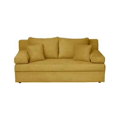 Canapea extensibila ANA LUX, 3 locuri, cu lada depozitare, mustar, 185x82x80 cm
