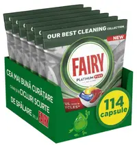 Capsule pentru mașina de spălat vase Fairy - Platinum Plus, Anti-Dull, 114 buc