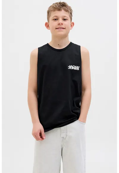 Tricou fara maneci cu imprimeu text si foto
