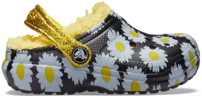 Saboți Crocs Kids' Classic Lined Vacay Vibes Clog Negru - Black Daisy