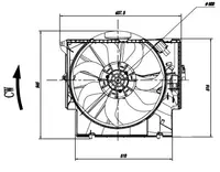 Ventilator radiator (cu carcasa) potrivit BMW 1 (E82), 1 (E88), 3 (E90), 3 (E91), 3 (E92), 3 (E93), X1 (E84), Z4 (E89) 1.6-3.0D 03.06-08.16