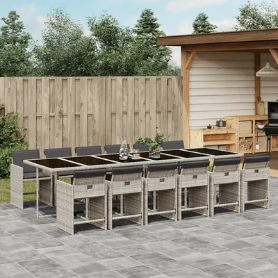 Gossi set mobilier de gradina cu perne 13 piese gri deschis poliratan