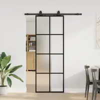Gossi usa glisanta cu set de feronerie neagra 76x205 cm sticla esg