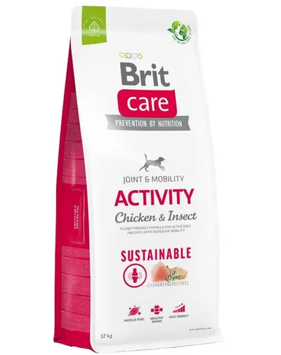 BRIT Care Dog Sustainable Activity Chicken & Insect Hrana uscata caini, cu pui si insecte 12 kg