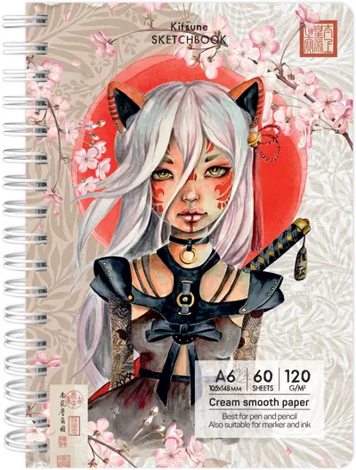 Caiet de schite Drasca Having a Lovely Time - Kitsune, 60 de coli, A6