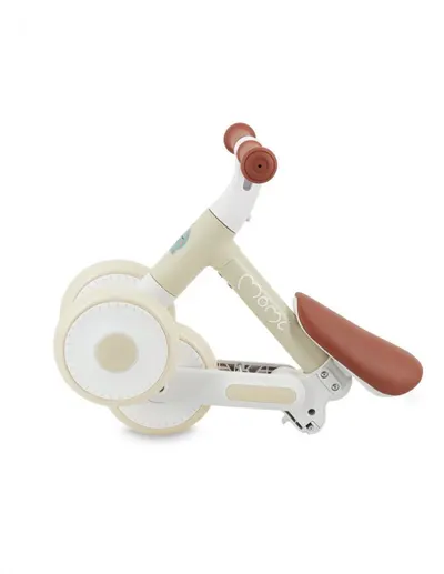 Tricicleta pliabila fara pedale Momi Dex beige, cadru pliabil, scaun reglabil in 2 pozitii, roti din cauciuc Eva, greutate maxim admisa 20 kg, recomandata copiilor de la 1 an