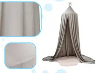 Cort baldachin pentru copii, Ikonka, suspendat, multifunctional pentru patut copii loc de joaca, lungime 290 cm, diametru cadru 70 cm, Grey