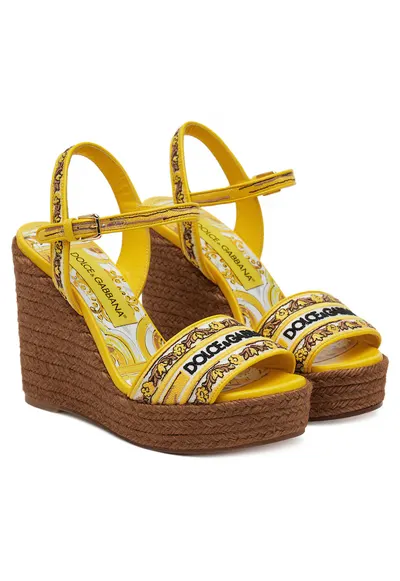 Sandale dama Dolce Gabbana - espadrile - tesatura - galben