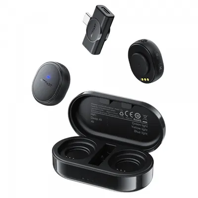 Lavaliera Acefast R3, USB-C, Set 2 bucati, Neagra