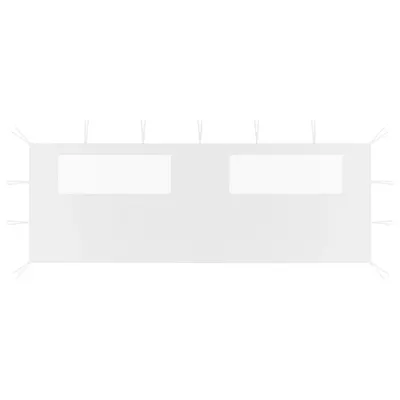 vidaXL Perete lateral foișor cu ferestre, 6x2 m, alb