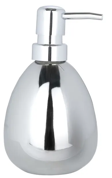 Dozator de săpun lichid Wenko - Ceramică, 370 ml, 9,5 x 16,2 x 9 cm, crom lucios