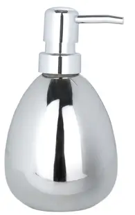 Dozator de săpun lichid Wenko - Ceramică, 370 ml, 9,5 x 16,2 x 9 cm, crom lucios