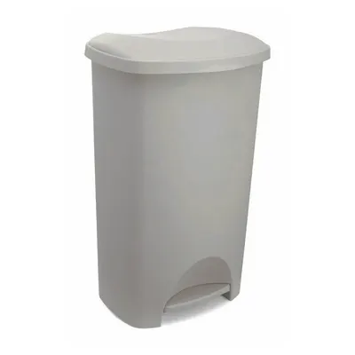 Coș de gunoi grej cu pedală din plastic 50 l – Addis