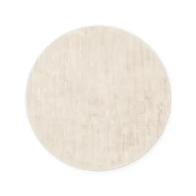 Covor fildeș țesut manual rotund din viscoză ø 150 cm Noemi – Vikosa