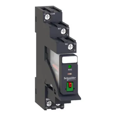 Releu de conectare pre-asamblat cu soclu, Harmony Electromechanical Relays, 10A, 1CO, cu LED, cu buton de testare blocabil, cu surub, 230V AC