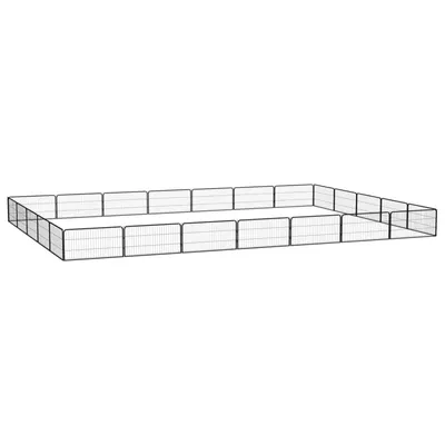 Gossi tarc caini 24 panouri negru 100x50 cm otel vopsit electrostatic