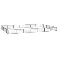 Gossi tarc caini 24 panouri negru 100x50 cm otel vopsit electrostatic