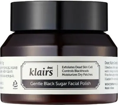 Dear Klairs Gentle Black Scrub facial cu zahar brun, 110 g