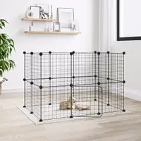 Gossi cusca animale de companie cu usa 20 panouri negru 35x35 cm otel