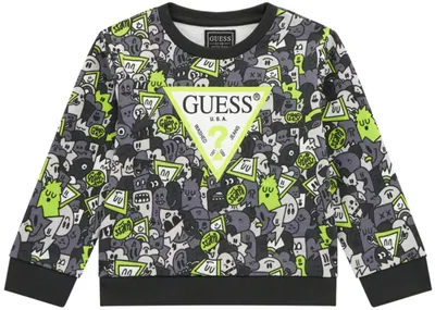 Bluză cu mânecă lungă Guess - Cu omuleți, multicolor, 18 luni