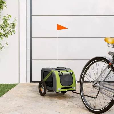 Gossi remorca bicicleta animale companie verde/gri textil oxford/fier