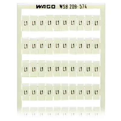 WSB marking card; as card; MARKED; L1 (100x); not stretchable; Horizontal marking; snap-on type; white