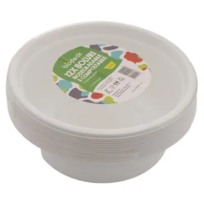 Boluri Biodegradabile, Albe, 500 ml, 12 buc