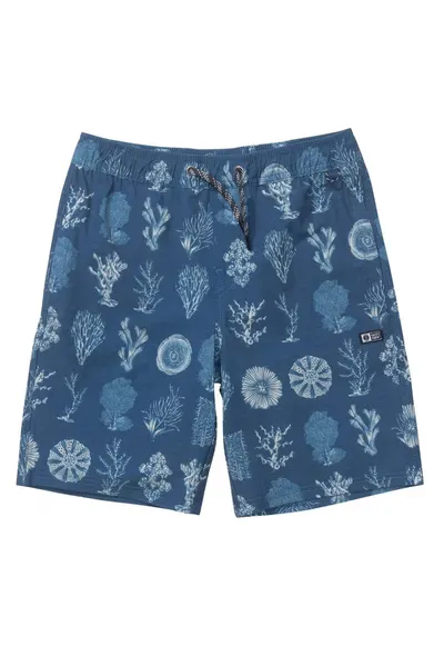 Pantaloni scurti de baie printati cu talie elastica