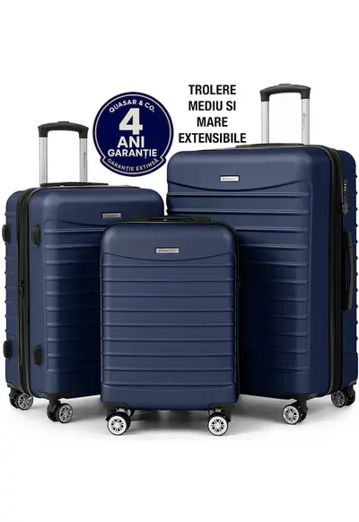Set 3 trolere cabina - S+M+L - ABS - LINE - Bleumarin
