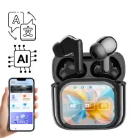 Casti Wireless cu Translator AI, Control APP, Bluetooth si Ecran Digital cu Control Tactil
