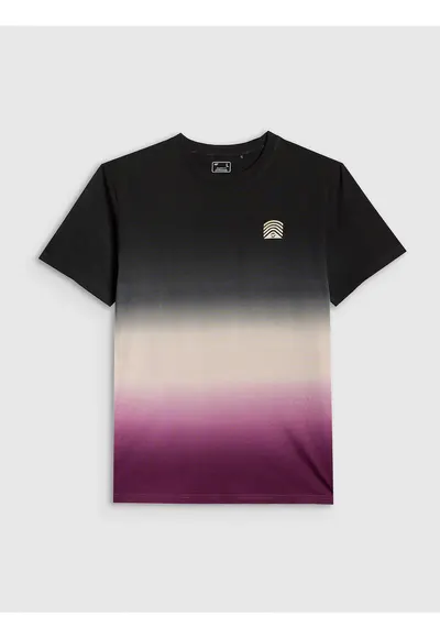Tricou barbati relaxed - imprimeu distinctiv - negru - material usor