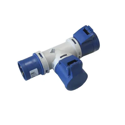 Ec690 Adaptor 1 Plug/2sockets 2p+e 16a Ip44