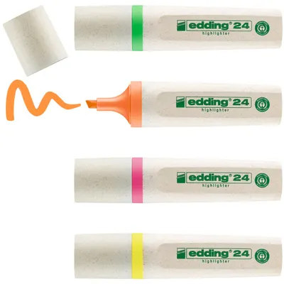 Set de highlighters Edding 24 Eco Highlighter - 4 culori