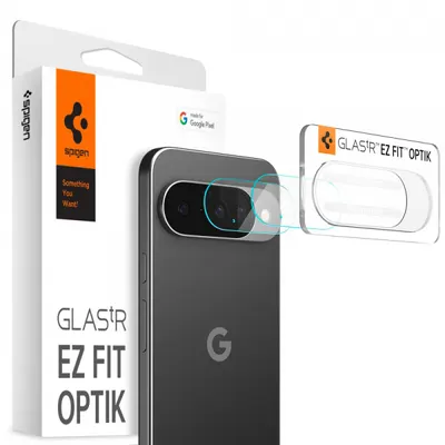 Folie de protectie Camera Spate Spigen GlastR Optik pentru Google Pixel 10, Sticla Securizata, Set 2 bucati, Transparenta AGL09661