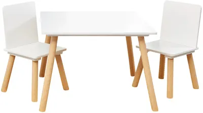 Set pentru copii masă cu 2 scaune Ginger Home - Alb