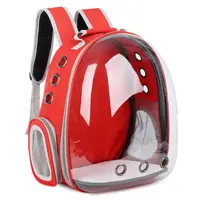 Rucsac Pentru Transport Pisici, Rosu, Transparent, 31x42x28 cm