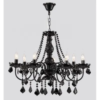 Candelabru Contrast,7 becuri dulie E14, 230V,D.68 cm, H.55 cm,Negru