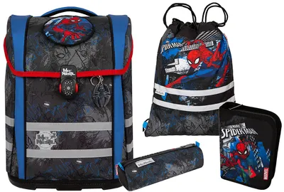 Set școlar Cool Pack Spider-Man - Ghiozdan, două penare și sac de sport