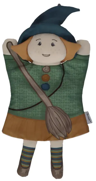 Păpușă pentru teatru de păpuși Sterntaler - Vrăjitoare, 35 cm