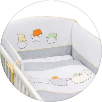 Lenjerie de pat Ceba Baby cu 3 piese Elefantei