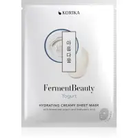 KORIKA FermentBeauty Hydrating Face Sheet Mask with Fermented Yogurt and Hyaluronic Acid mască facială de pânză cu efect hidratant, cu iaurt fermentat și acid hialuronic 23 g