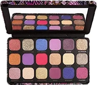 Makeup Revolution Forever Flawless Paletă de farduri de pleoape Show Stopper, 18 culori