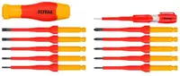Set suport pentru șurubelniță cu biți și contor de fază TOTAL - Industrial, 12 piese