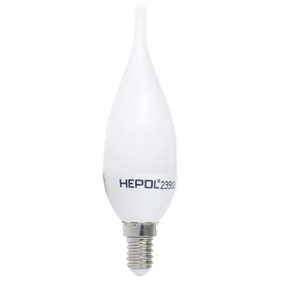 Bec LED HEPOL, forma lumanare fantezie, E14, 4W, 25000 ore, lumina calda