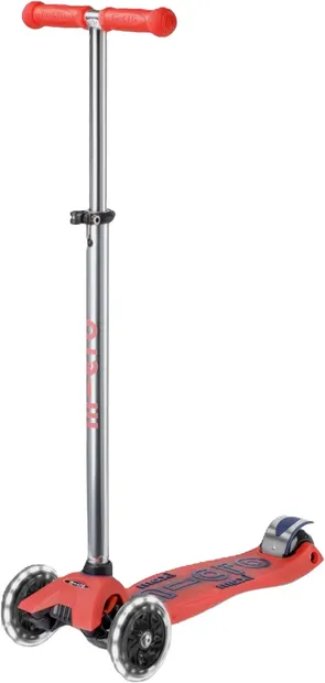 Trotinetă pentru copii Micro - Maxi Deluxe, LED, Glow, Aura Red